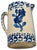 Ceramic Unusual Antique American Blue Spongeware & Flower Decorated Stoneware Milk Pitcher Circa Late 19th Century For Sale - Image 7 of 18