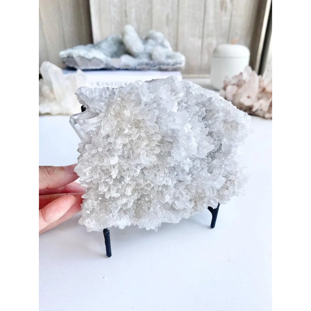 Contemporary Double Sided Chrysanthemum Cluster Himalayan Quartz Cluster For Sale - Image 3 of 6