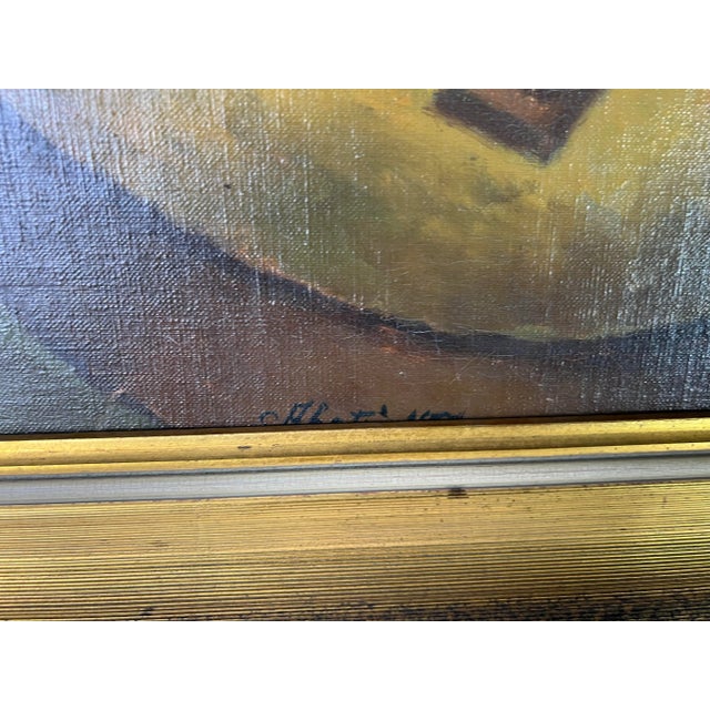 1960's Abati Young Woman With Mandolin Oil Painting, Framed For Sale - Image 4 of 13