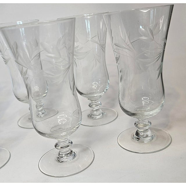 Handcut Vintage Romanian Parfait Glasses- Set of Eight For Sale - Image 12 of 14