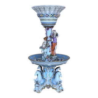 19th Sevrès Porcelain Figural Stand Centerpiece Raised Fruit Basket For Sale