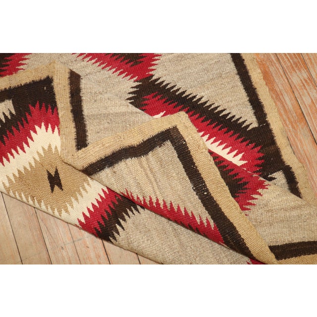 Brown Antique Zabihi Collection American Navajo Tribal Rug - 2'11" x 4'8" For Sale - Image 8 of 9