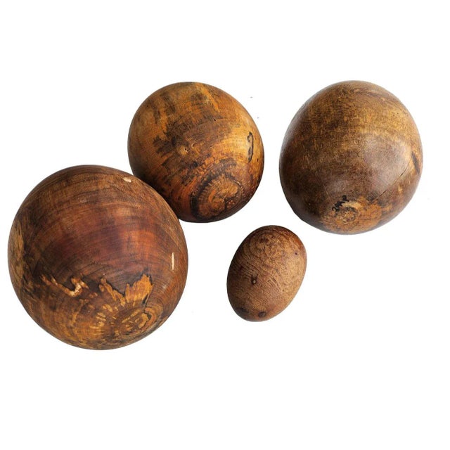 Wood Handcarved Root Wood Eggs, Set of 4 For Sale - Image 7 of 7
