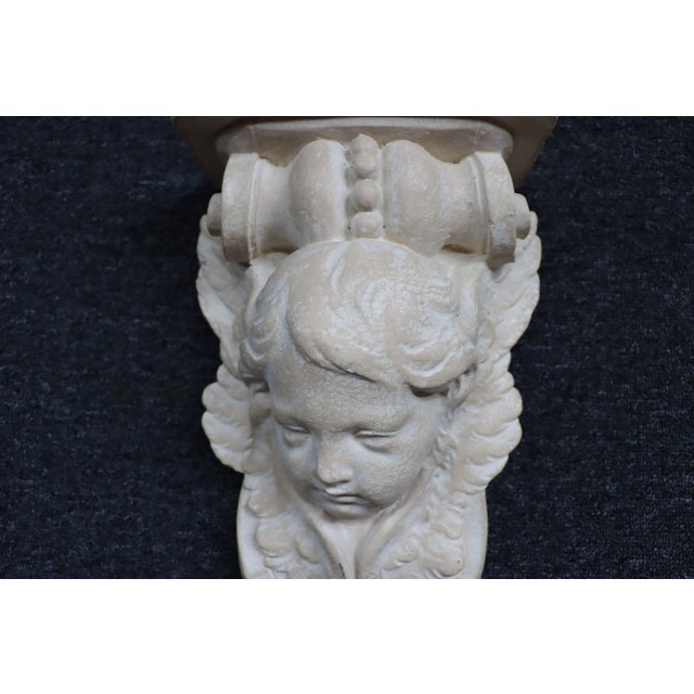 Plastic Italian Carved Cherub Wall Bracket Shelf For Sale - Image 7 of 8