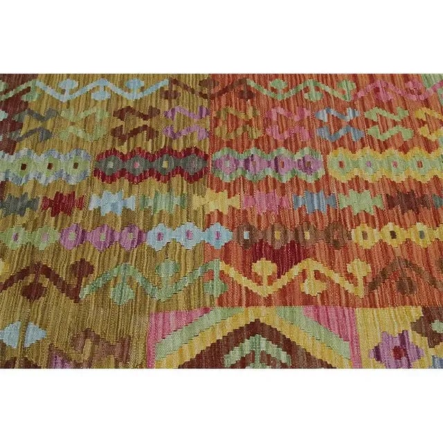2010s Traditional Handwoven Turkish Kilim Area Rug 8'4" X 9'9" For Sale - Image 5 of 8