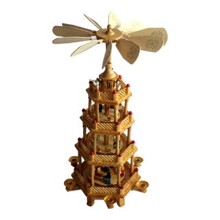 1970s Vintage - Old German Wooden Christmas Pyramid For Sale