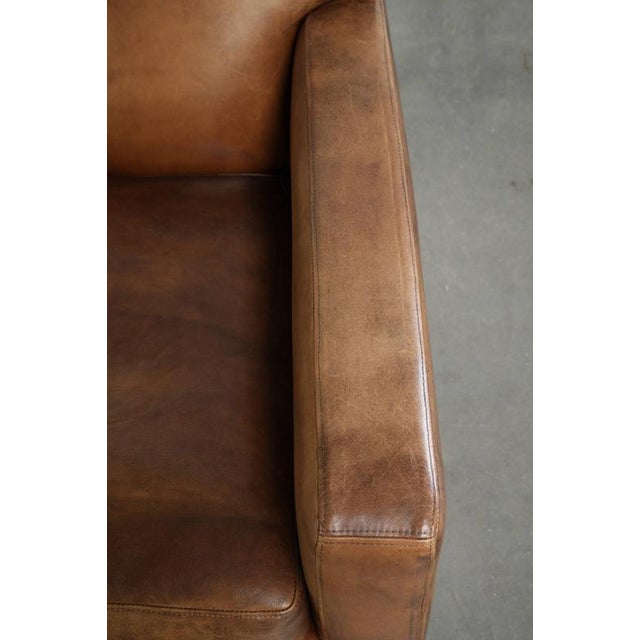 Brown Vintage Sheepskin Club Chair For Sale - Image 8 of 13