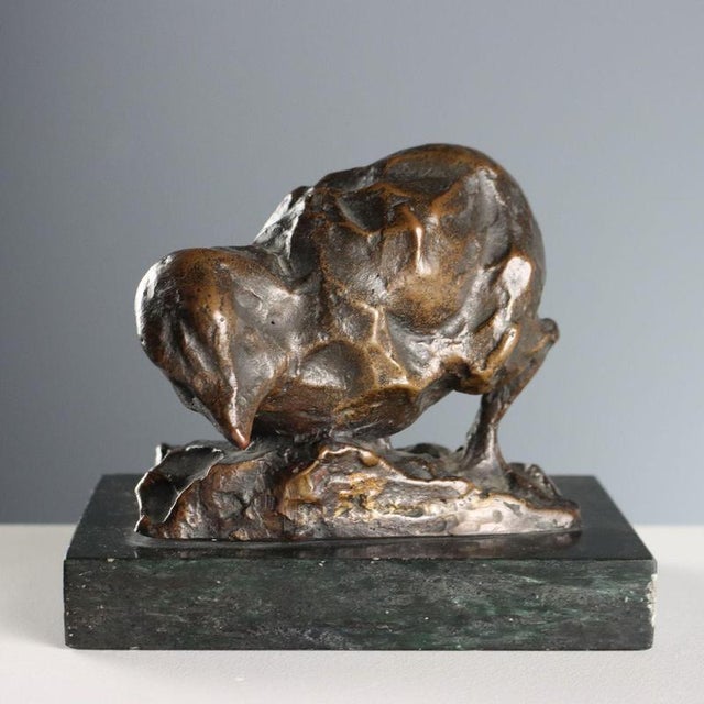 Italian Sculpture Bronze Bird on Marble Base For Sale - Image 4 of 8