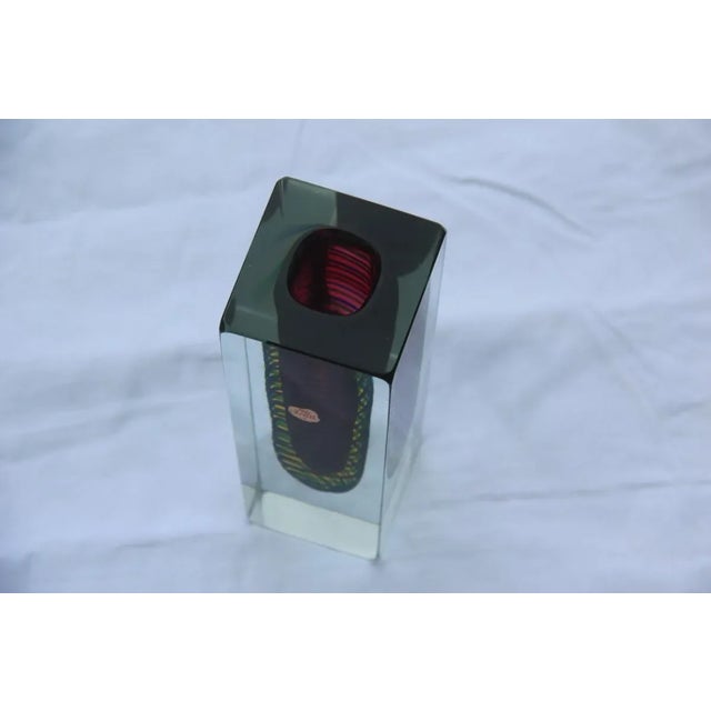 Small Square Murano Glass Vase, 1960s For Sale - Image 4 of 8