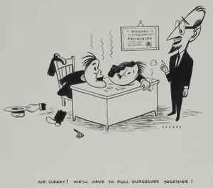 Clyde Follett Seavey Office Cartoon Illustration, Ink on Paper, 1946 1946