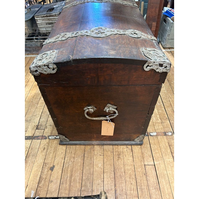 18th Century German Dome Top Oak Dowry Chest For Sale - Image 11 of 17