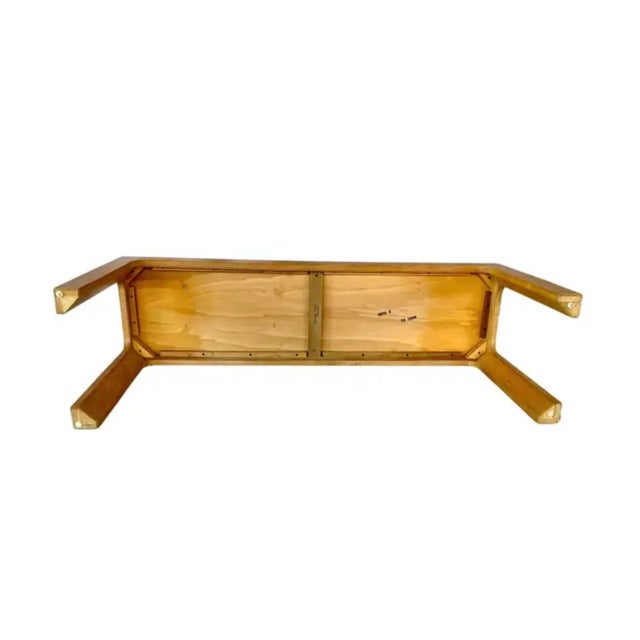 Vintage Henredon Scene Two Burled Olive Parsons Console Sofa Table For Sale - Image 9 of 11