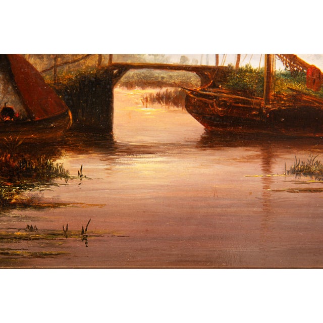 Dutch Moonlit River Landscape Painting by Jacobus Theodorus Abels (1803-66) For Sale - Image 10 of 18