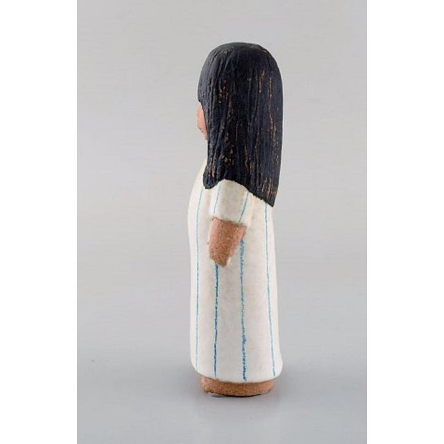 Glazed Ceramic Girl Figurine by Lisa Larson for Gustavsberg, 1993 For Sale - Image 4 of 7