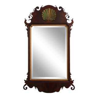 Southampton Chippendale Mahogany Beveled Glass Mirror For Sale