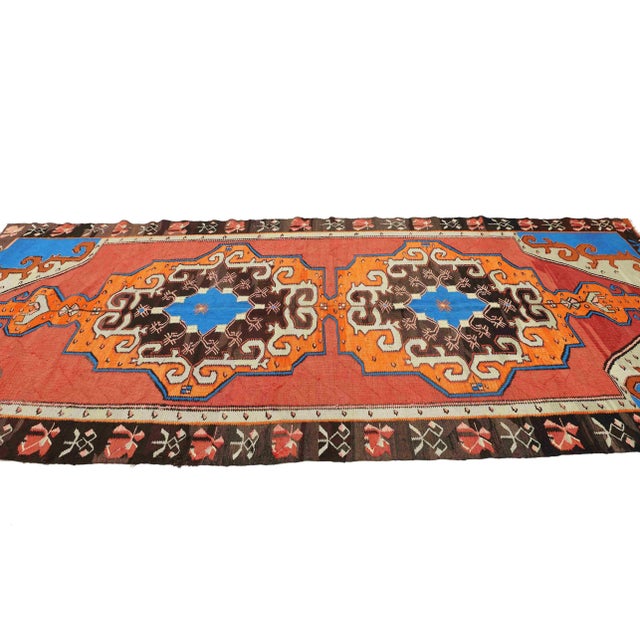 Vintage Turkish Kilim Rug For Sale - Image 4 of 7