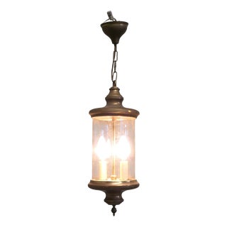French Brass and Glass Lantern, 1900s For Sale
