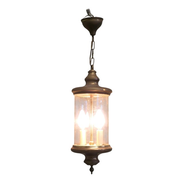 French Brass and Glass Lantern, 1900s For Sale
