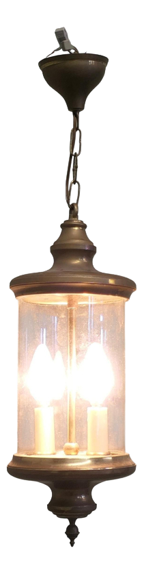 French Brass and Glass Lantern, 1900s