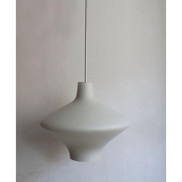 White Opaque Ceiling Lamp, 1960s For Sale - Image 6 of 11