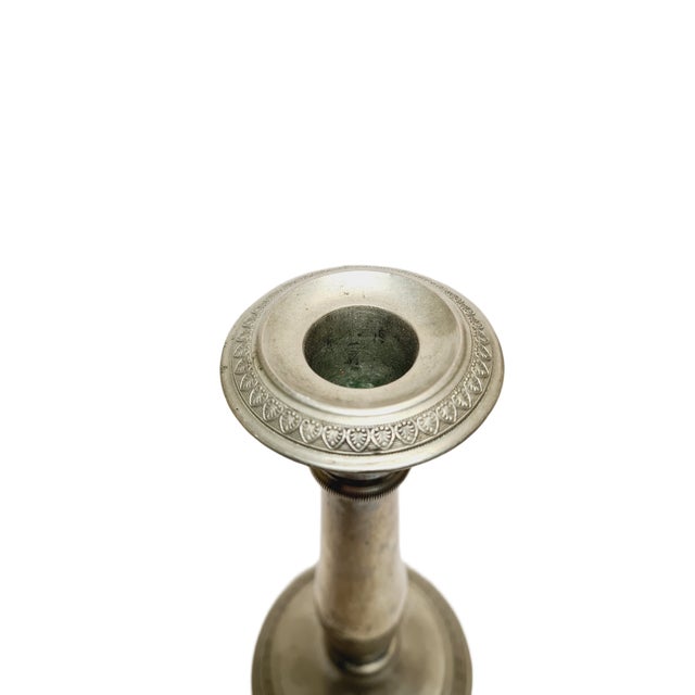 Eclectic Gilloched Candlestick, 1900s For Sale - Image 5 of 7