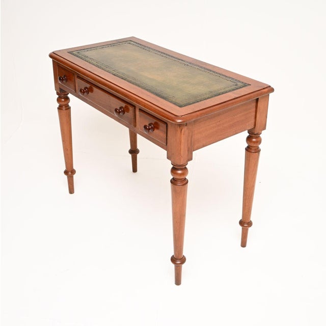 Antique Victorian Leather Top Desk, 1850 For Sale - Image 3 of 11