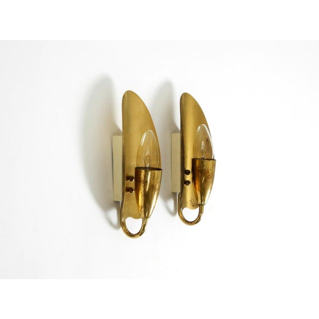 Mid-Century Modern Mid-Century Modern Brass Wall Lamps, 1950s, Set of 2 For Sale - Image 3 of 18