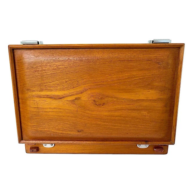 Dunhill Mid 20th Century Teak Wood Briefcase For Sale - Image 4 of 11