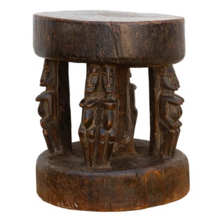 Petite Antique Bamum Carytid Stool For Sale