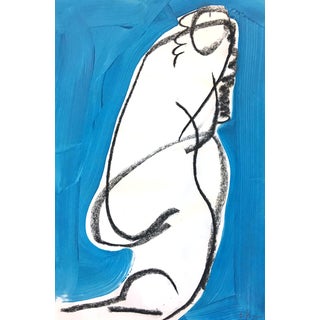 Ali Blue 2 Drawing Work on Paper Figurative Sketch - 18x12 For Sale