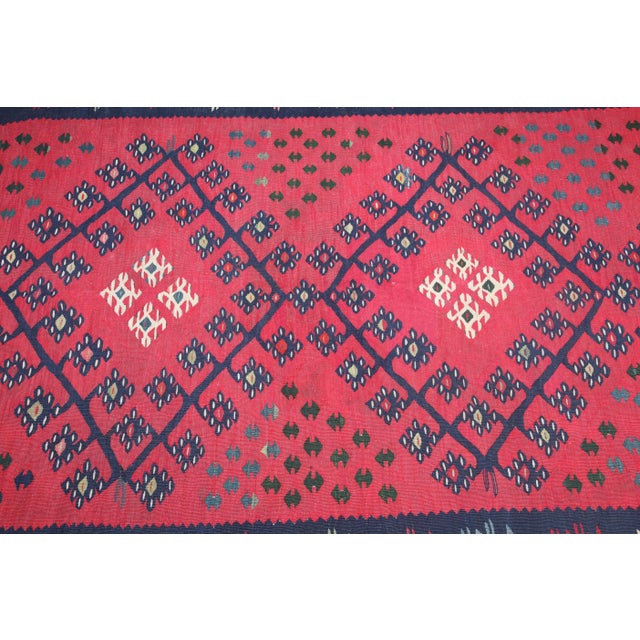Late 19th Century Antique Red Tones Collector Kilim Rug - 6' 2'' X 4' 4'' For Sale - Image 10 of 12