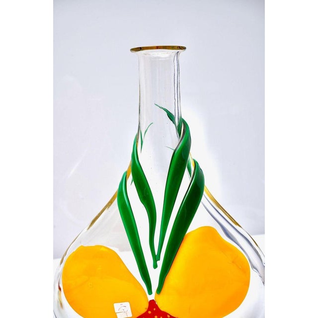 Murano Vase and Bowl with Nasturtium Design by Berit Johansson for Pauly & C., 1998, Set of 2 For Sale - Image 10 of 18