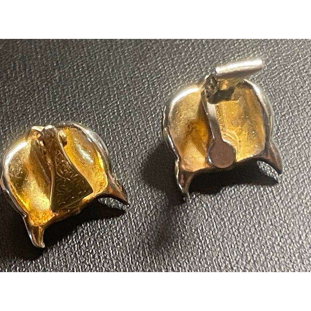 1940s Art Deco Coro Designer Adolph Katz Iconic Hoot Owl Earrings Closure, Pair For Sale In South Bend - Image 6 of 7