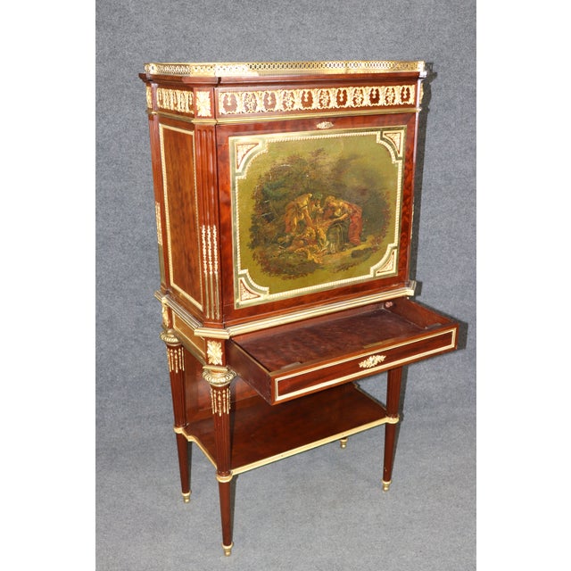 French Louis XVI Bronze Mounted Vernis Martin Secretary Desk by Henri Picard For Sale - Image 16 of 17