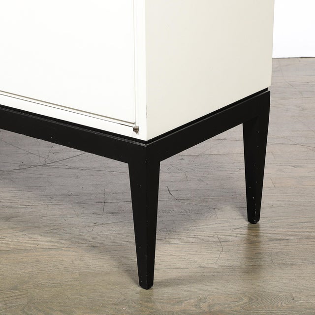 Mid-Century Cream Lacquer W/ Black Lacquer Supports Sideboard by Tommi Parzinger For Sale - Image 17 of 18