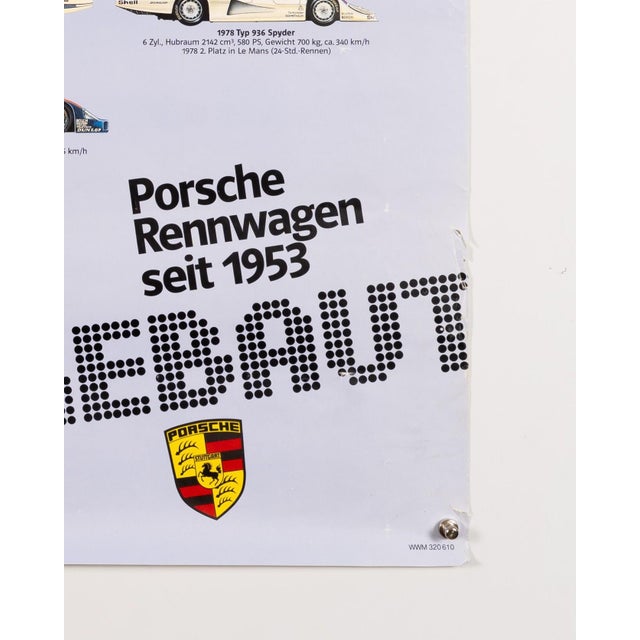 Paper Vintage Porsche Racing Cars Poster For Sale - Image 7 of 9