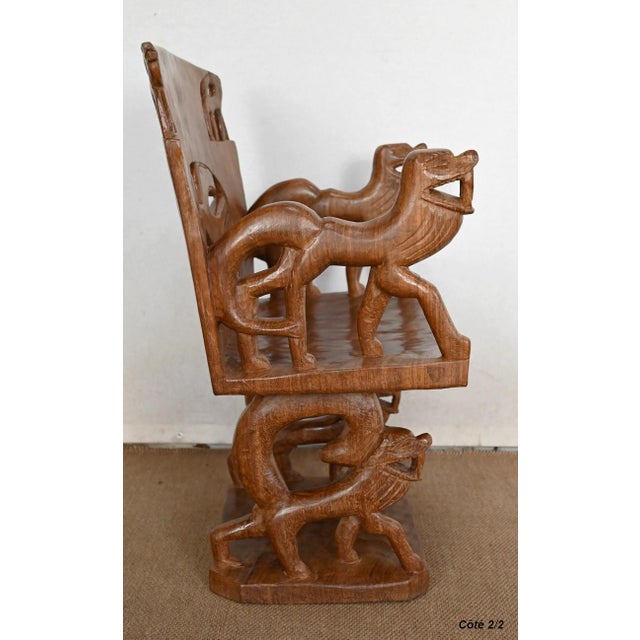 Carved Mahogany Chair, 1950s For Sale - Image 18 of 18