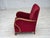 1950s Danish Armchair in Red Velour and Oak, 1950s For Sale - Image 5 of 17
