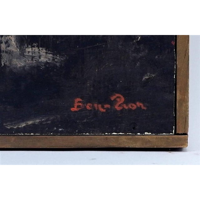 1950s Ben-Zion Weinman, the Prophet, Modernist Judaica Oil Painting Biblical Jewish Rabbi at Prayer For Sale - Image 5 of 6