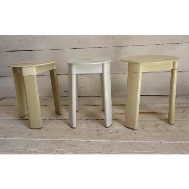 Ivory Stools by Olaf Von Bohr for Gedy, 1960s, Set of 3 For Sale - Image 8 of 8