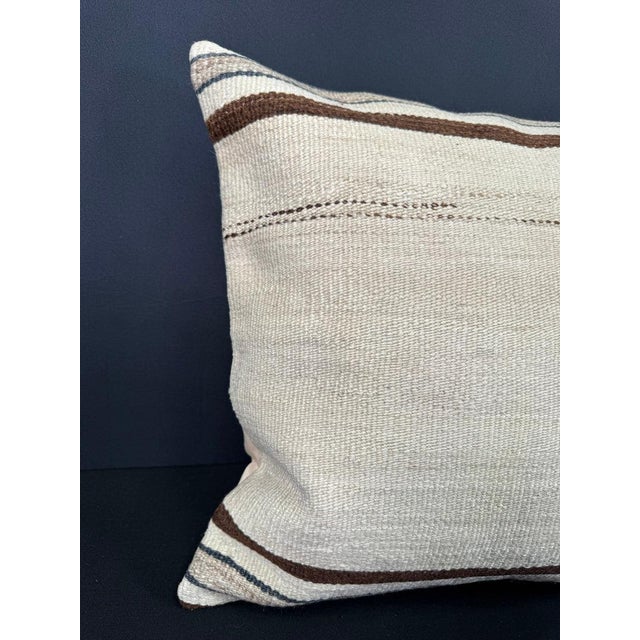 Turkish Hemp Pillow Cushion Natural Beige Brown Cushion Cover 20x20 #30642 Enhance your home decor with our Kilim Pillow...