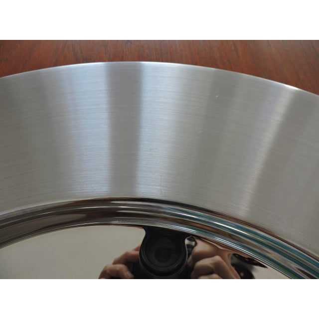 Silver Two Timo Sarpaneva Scandinavian Modern Large Stainless Steel Chargers Platters For Sale - Image 8 of 10