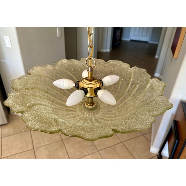 Murano Gold Rugiadoso Glass Semi Flush Mount Ceiling Light For Sale - Image 16 of 18