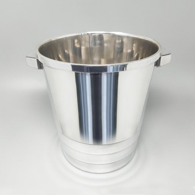 1930s Art Deco Silver-Plated Champagne Bucket by Luc Lanel for Christofle Gallia Collection, France, 1930 For Sale - Image 5 of 9