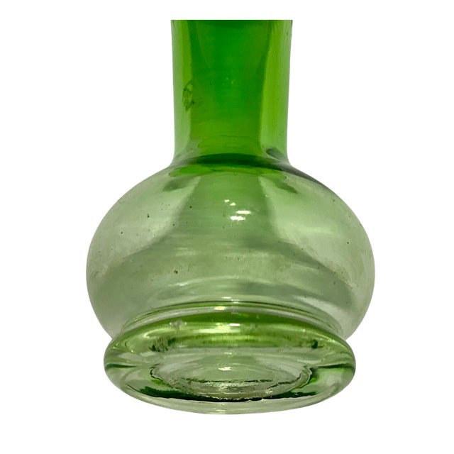 Green Green Jack in the Pulpit Vase - 8" Hand Blown Glass For Sale - Image 8 of 9