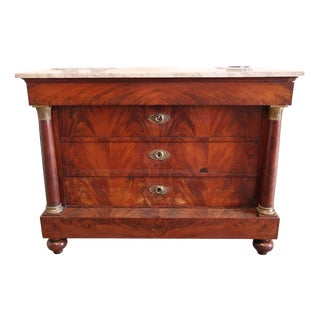 Classicist Chest of Drawers with Marble Top For Sale
