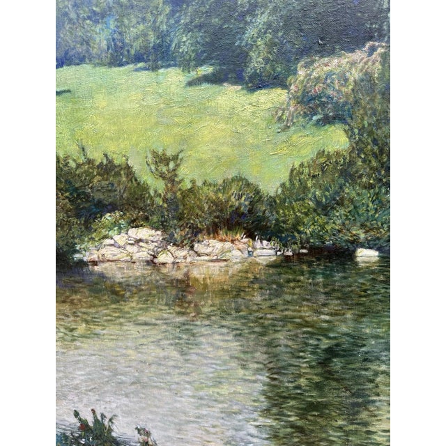 Karl Banďouch, Kassel – Wilhelmshöhe, Hercules Temple with Swans, 1929, Oil Painting on Canvas, Framed For Sale - Image 10 of 13