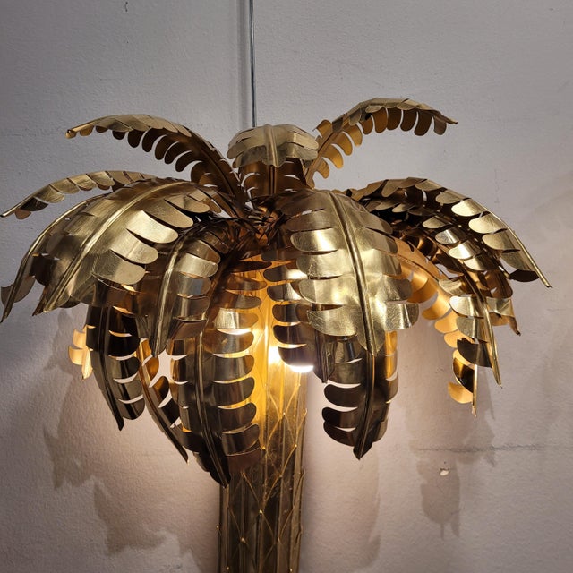 Palm Tree Lamps in Gilt Brass by Christian Techoueyres for Maison Jansen, France, 1970s, Set of 2 For Sale - Image 9 of 18