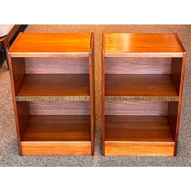 Pair of Mid Century Modern Teak Nightstands w/ Open Shelving c.1960 Quality Built Nightstands - UK Import - Great for...