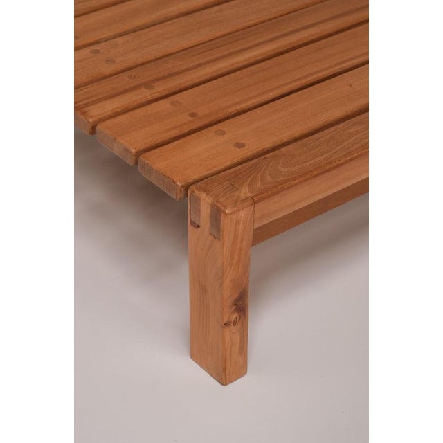 Wood Low Coffee Table Bench in Pine by Maison Regain, France, 1970s For Sale - Image 7 of 13